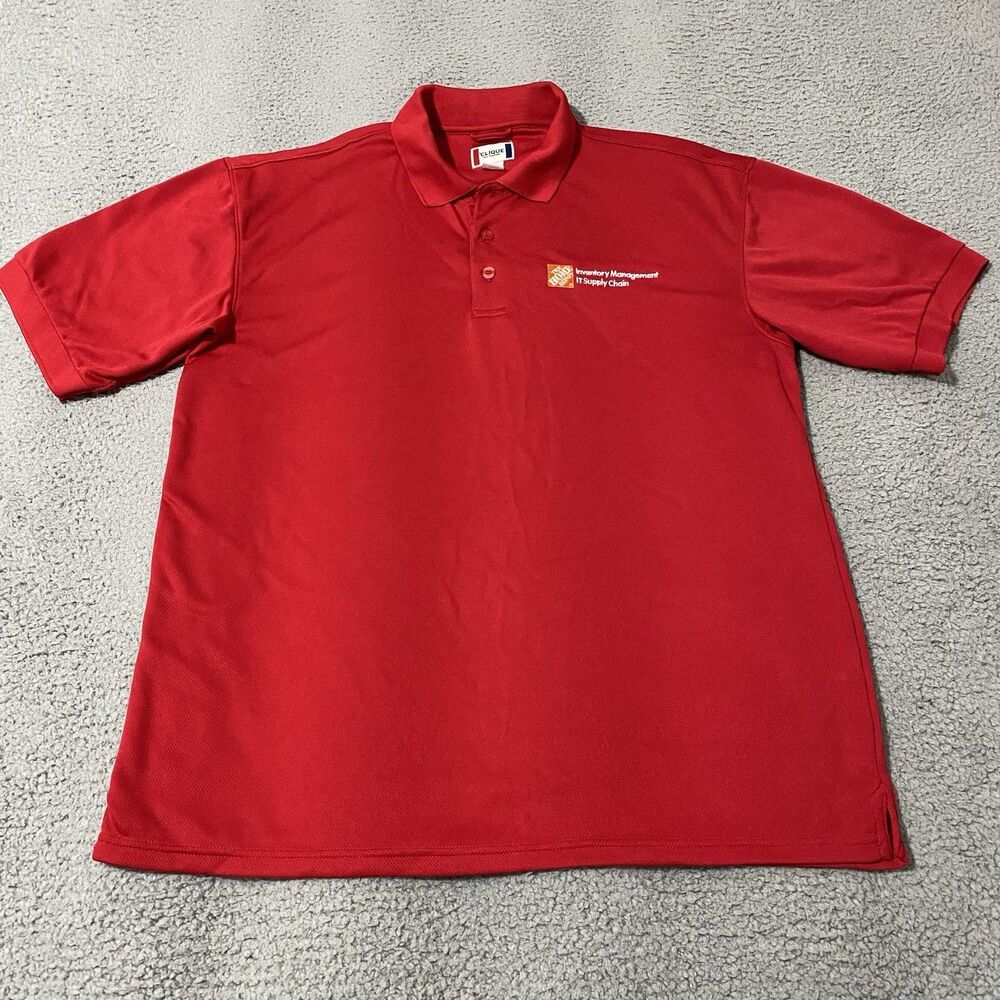 Home Depot Inventory Management IT Supply Chain Polo Shirt Mens XL Red Employee